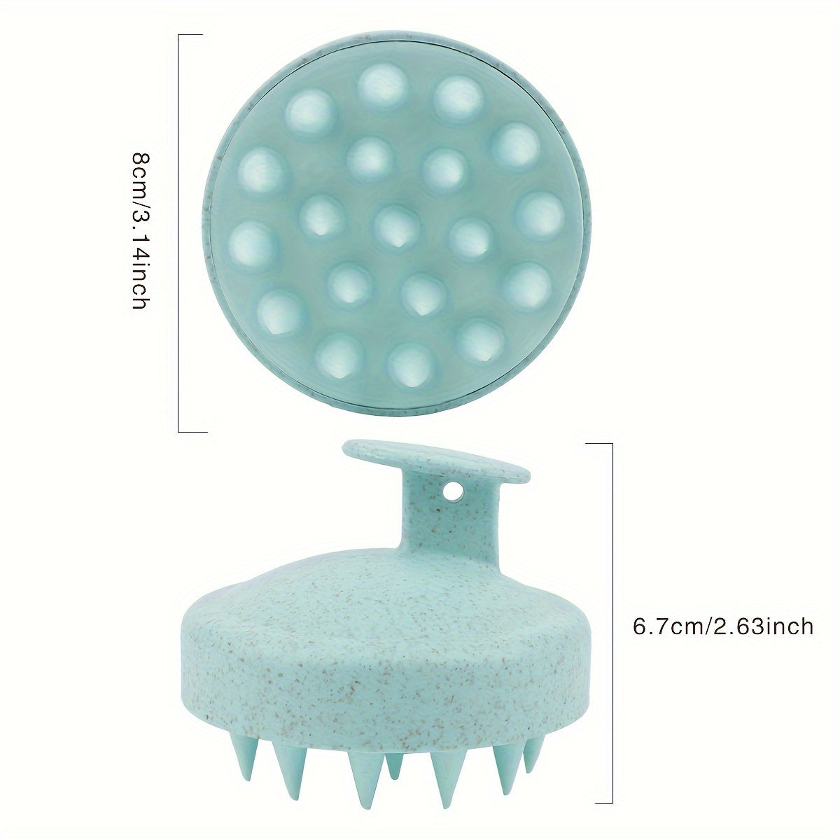 Silicone hair washing brush with plastic massage comb for hair washing and hairdressing.