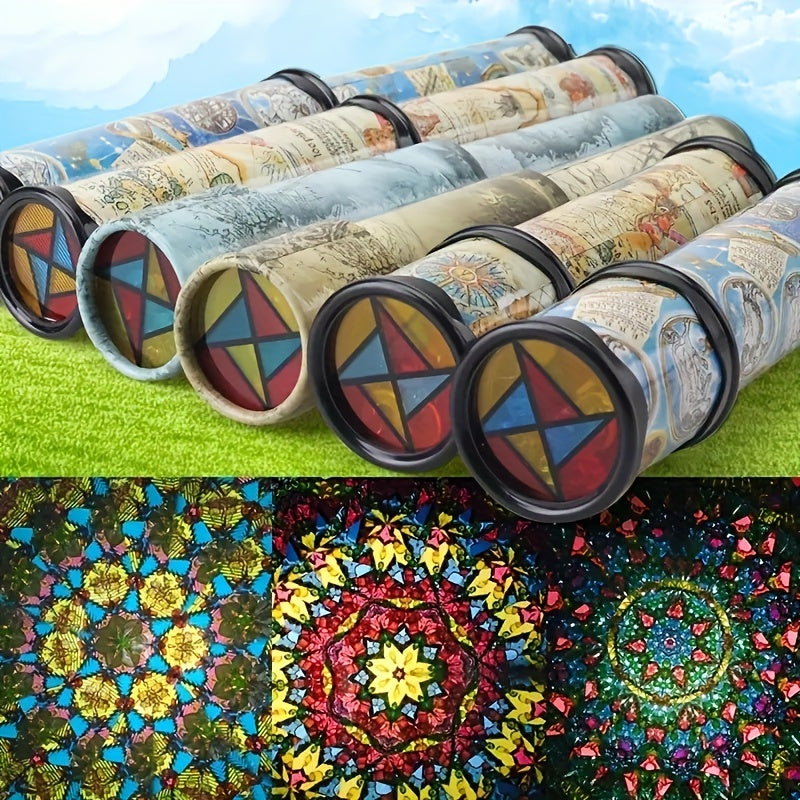 Magic Kaleidoscope Tube with mixed color plastic, surprise patterns for all ages.