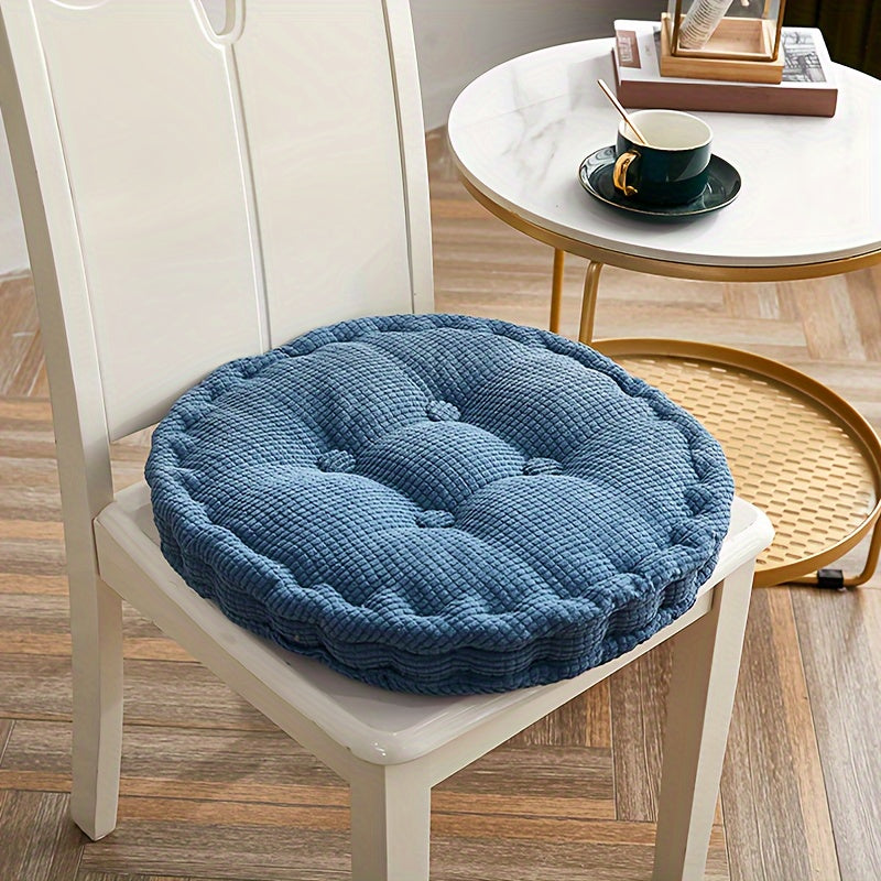 Soft and thick Tatami seat cushion for office, bedroom, and dining chair - round dandelion corduroy cushion for home decor.