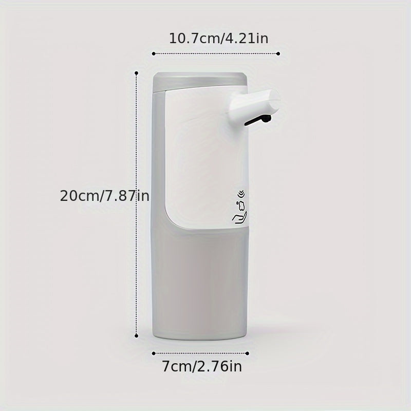 Touch-free soap dispenser with a 450ml capacity and 3-mode infrared sensor. This USB-C rechargeable dispenser is suitable for use in the bathroom, kitchen, or with hand sanitizer and dish soap. Made from plastic material and not intended for use with