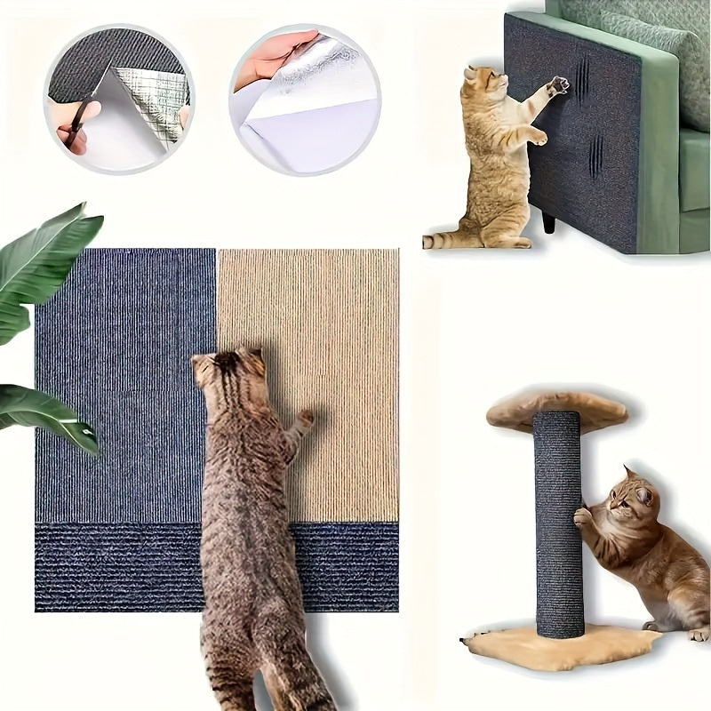 1 roll of self-adhesive cat carpet measuring 40.01cm by 200.0cm, suitable for protecting furniture from cat scratches in sofa corners. Can be cut to fit scratch columns.