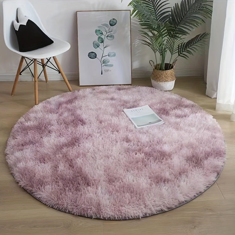 Best-Selling Soft & Fluffy Tie-Dye Round Mat - Luxuriously Thick at 3cm, Ideal for Living Room & Bedroom, Handwash Recommend, Made with Velvet for Ultimate Comfort, Gentle on Skin