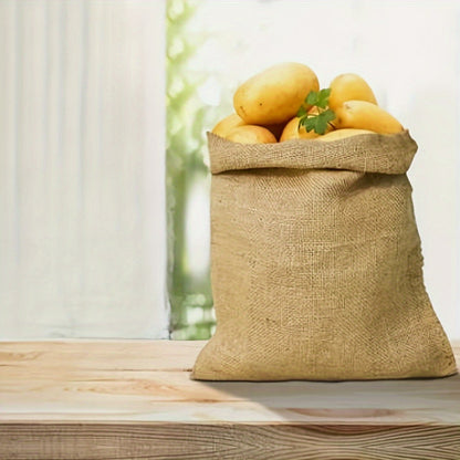 Set of 3 Burlap Sacks - Durable Multi-Use Jute Bags for Storage, Gardening, Flood Control, and Transporting Food Grains