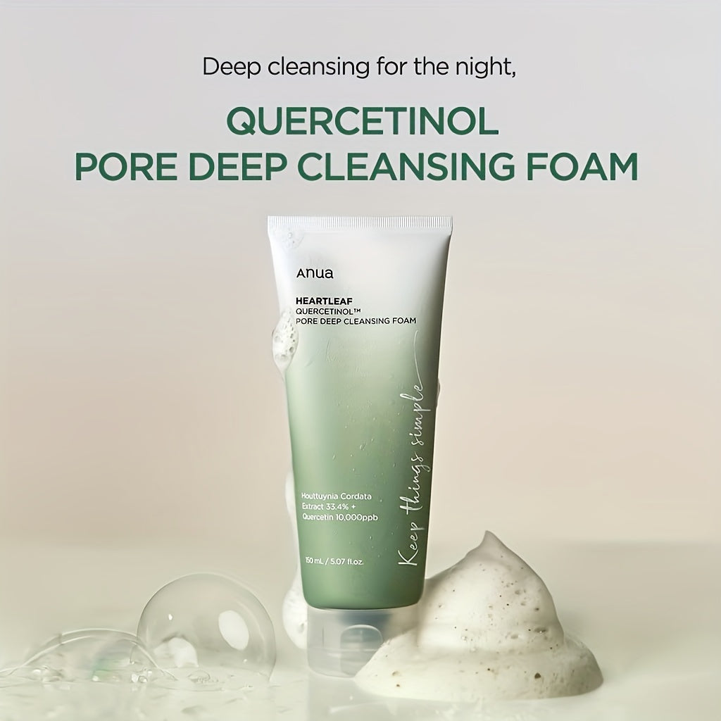 Heartleaf Quercetin Pore Deep Cleansing Foam, 5.07 Fl.Oz (150ml) with Sebum Control and Gentle Skin Care.