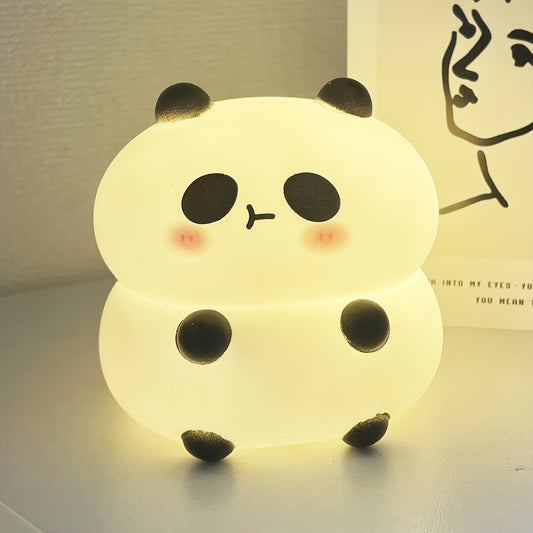 Asian-inspired 1pc Panda Night Light with soft glow, battery-operated LED Mini Lamps for desk decor.