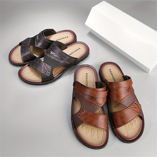 Vintage plaid sandals for men with PVC materials, perfect for all-year wear. Ideal for hiking and outdoor activities.