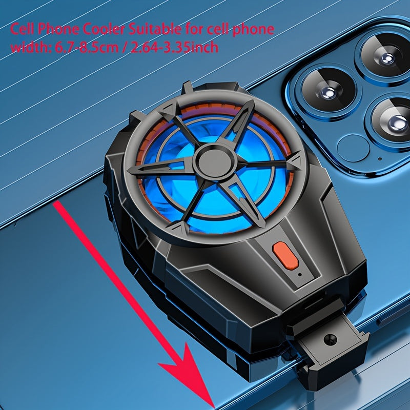 New X52 Cooling Fans for mobile phone with rechargeable battery, silent operation, three-speed adjustable gaming radiator.