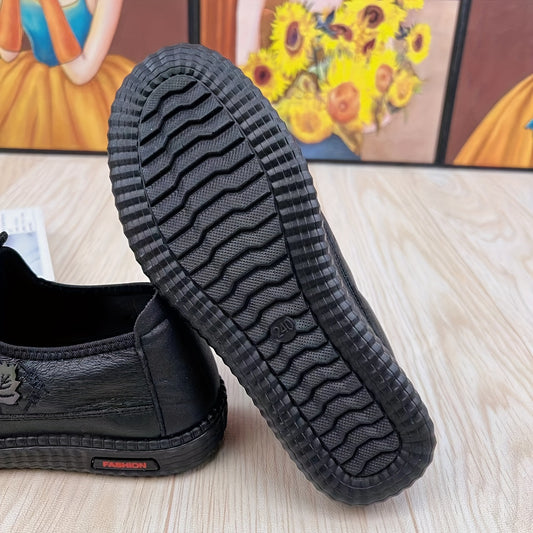 Women's stylish and comfortable slip-on walking shoes with soft soles.