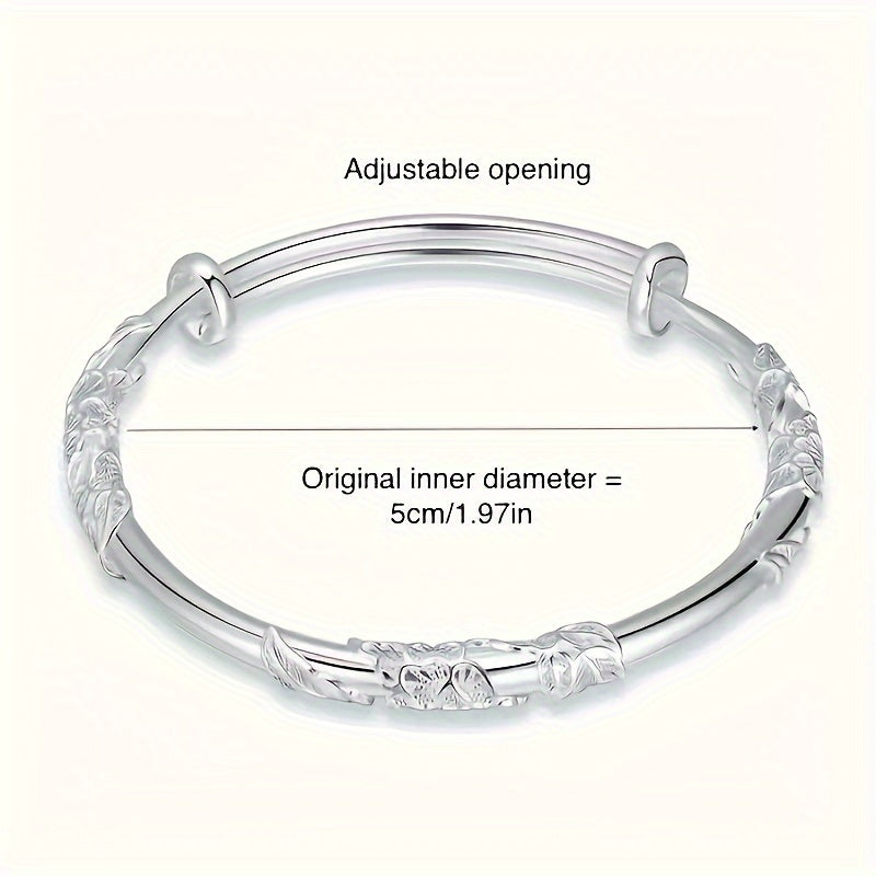 Stylish Floral Zipper Bracelet in Elegant 925 Sterling Silver with Chic Floral Design - Ideal Birthday Present for Her