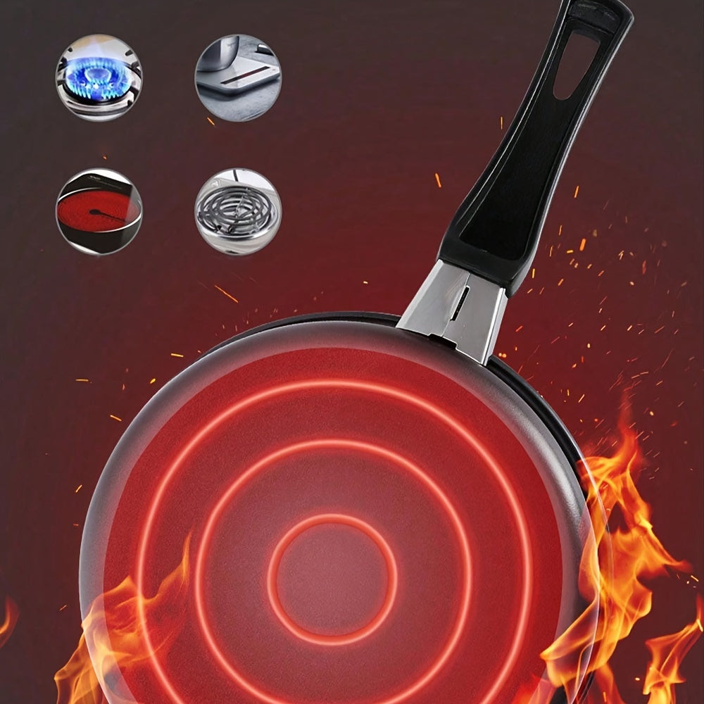 This versatile non-stick frying pan is perfect for cooking eggs, steak, and breakfast dishes. It can also be used for barbecue and other kitchen tasks. The pan is oil-free and smoke-free, making it a great addition to any household. It is suitable for