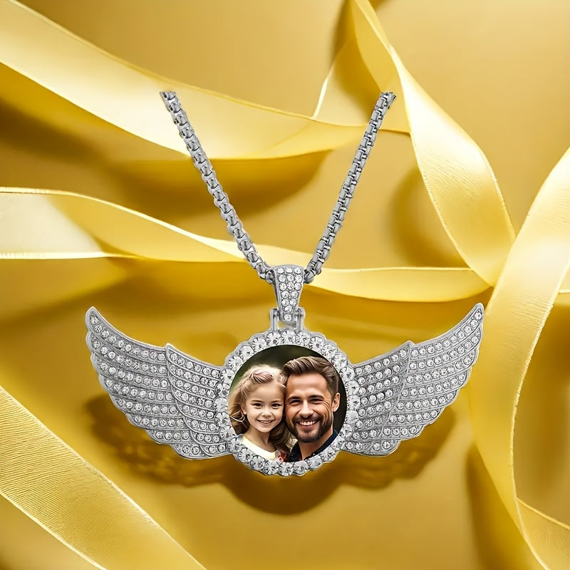 Customize your look with this stunning Personalized Photo Pendant Necklace. Crafted with 14K Golden Plated Zinc Alloy and accented with Rhinestones, this necklace is the perfect choice for any occasion. Choose your favorite picture to make it truly