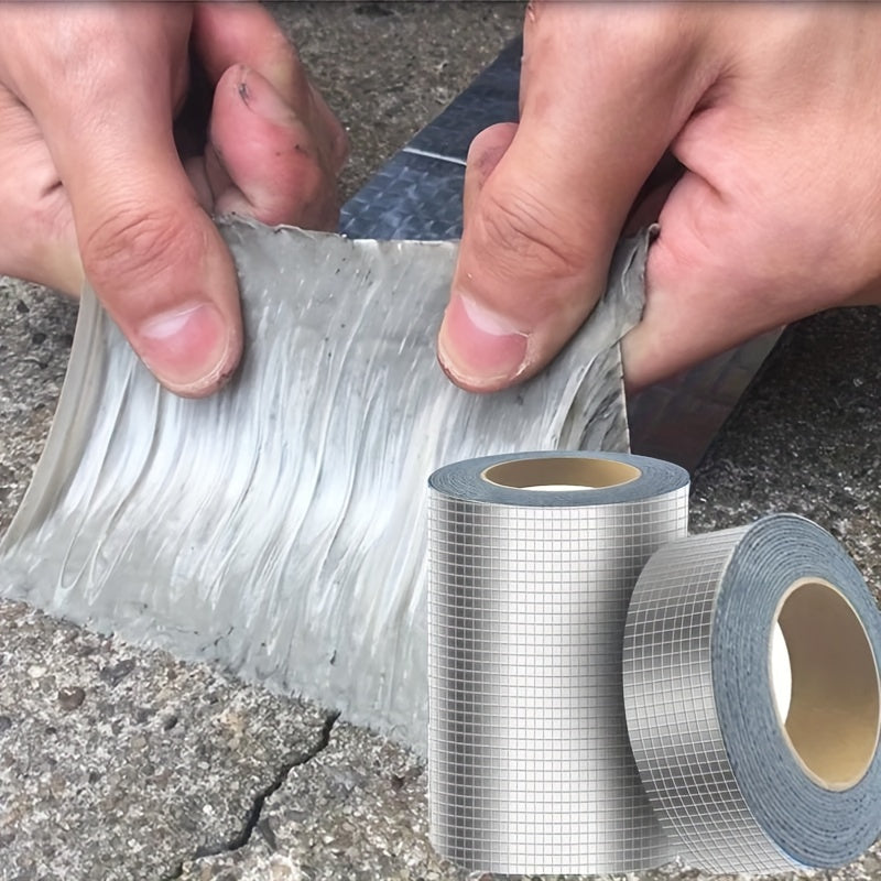 Waterproof, heat-resistant butyl tape for sealing leaks on roofs, pipes, and walls.