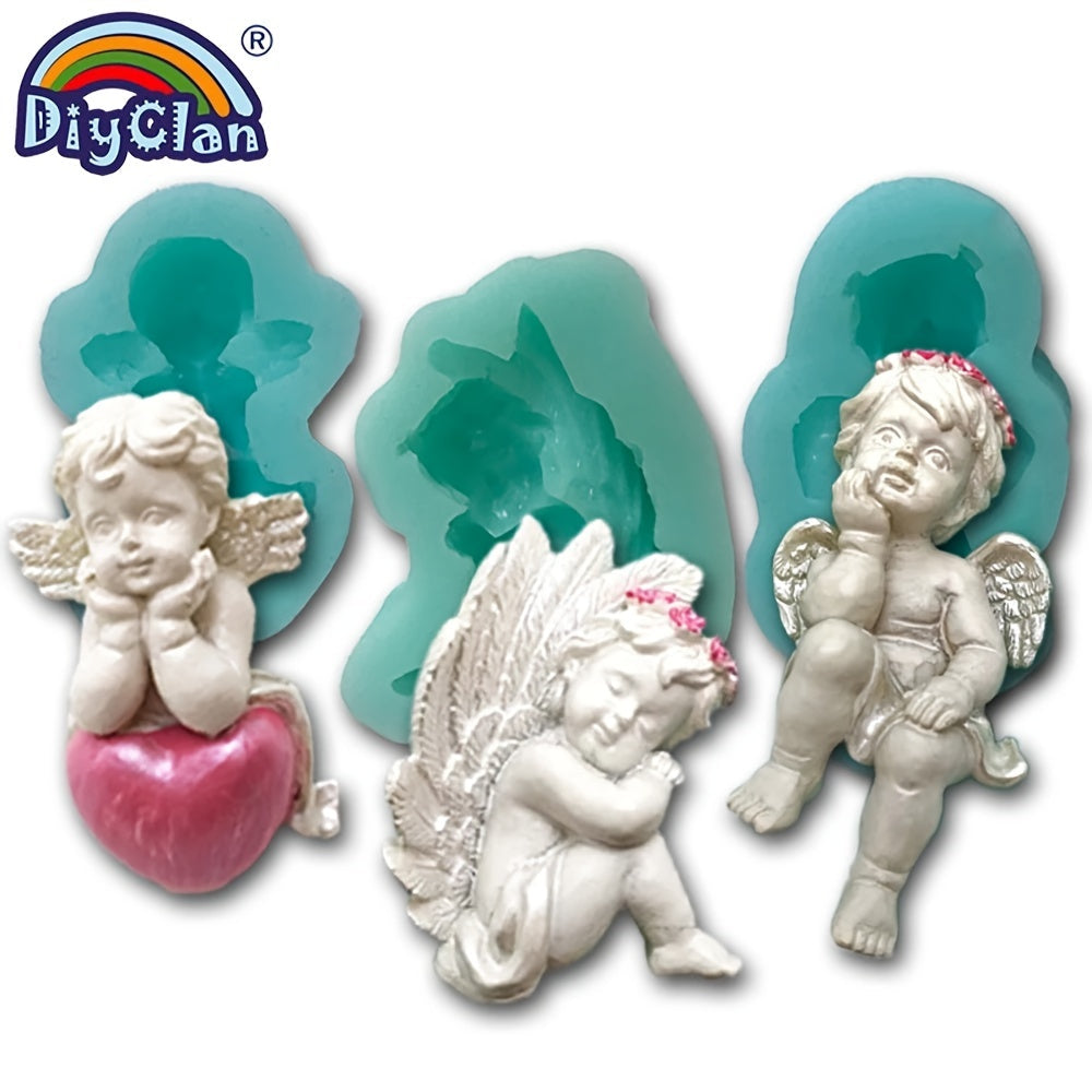 One cute Cupid and Angel silicone fondant mold perfect for creating DIY cake decorations and molding chocolate.