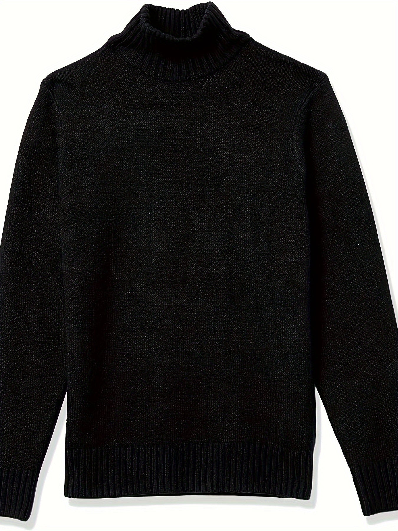 Men's Plus Size Knitted Pullover - Cozy high neck and relaxed fit for casual and sports wear in cooler seasons.