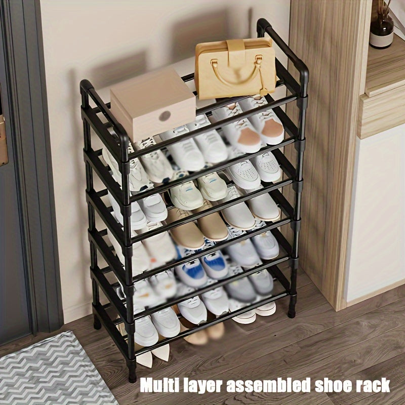 Easy to install and space-saving shoe rack with multiple layers – ideal for storing shoes and boots in entryways, living rooms, and bedrooms. The metal storage design offers a large capacity for organizing your footwear.