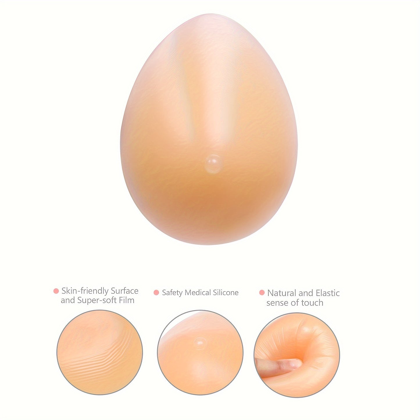 1 Pair Ladies' Breast Enhancement Silicone Pads, Water Drop-shaped Silicone Gel for Breast Cancer Surgery and Medical Prosthesis.