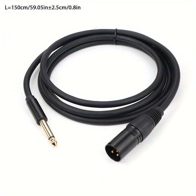 6.5mm to XLR male audio cable with zinc alloy aluminum case and pure copper golden-plated plug for connecting computer sound card to mixing console. Eid Al-Adha Mubarak.