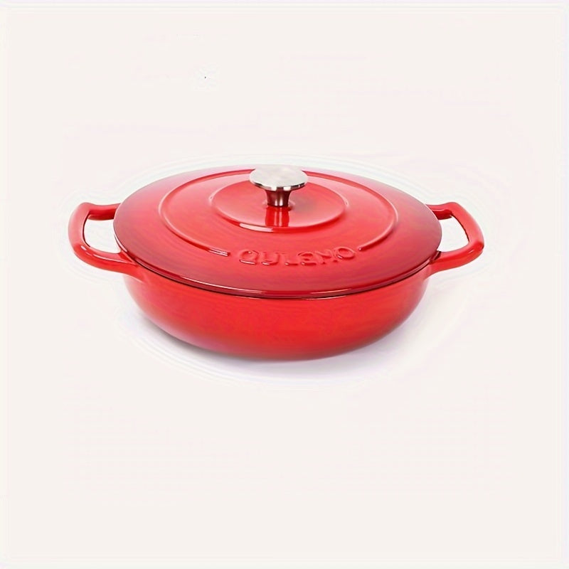 Long-lasting and adaptable 111oz Enameled Cast Iron Saucepan with Lid - Non-Stick, Ideal for Induction & Gas Cooktops