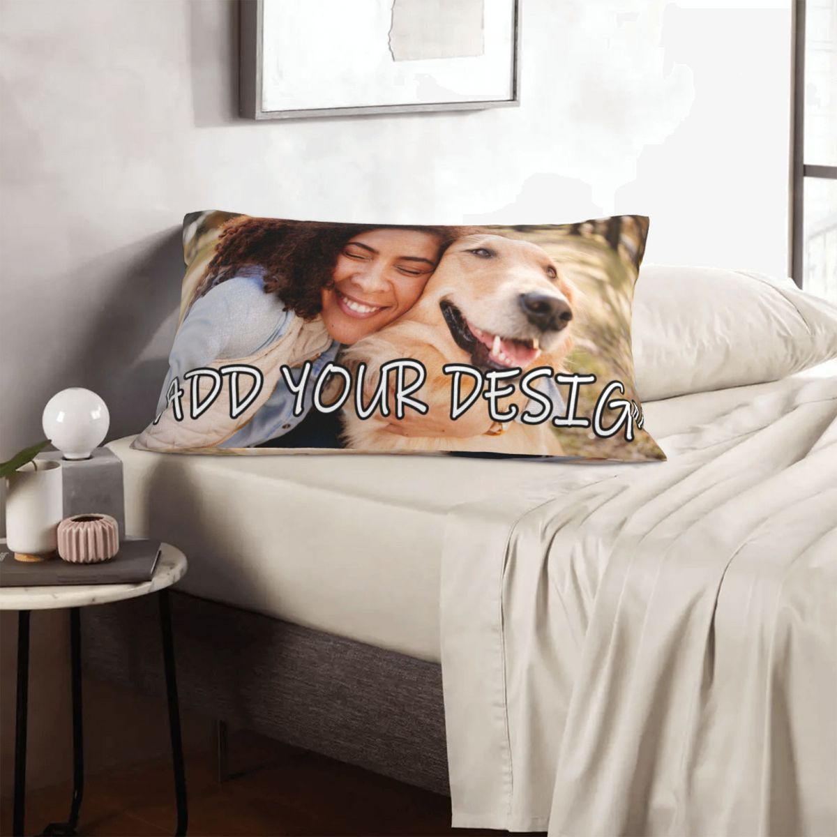 Create Your Own Personalized Polyester Pillowcase, Standard Square Throw Pillow Cover, Customizable with Your Own Photo and Text, Perfect for Celebrating Birthdays and Anniversaries, Sized at 45.72x45.72 cm for Ages 14 and Up