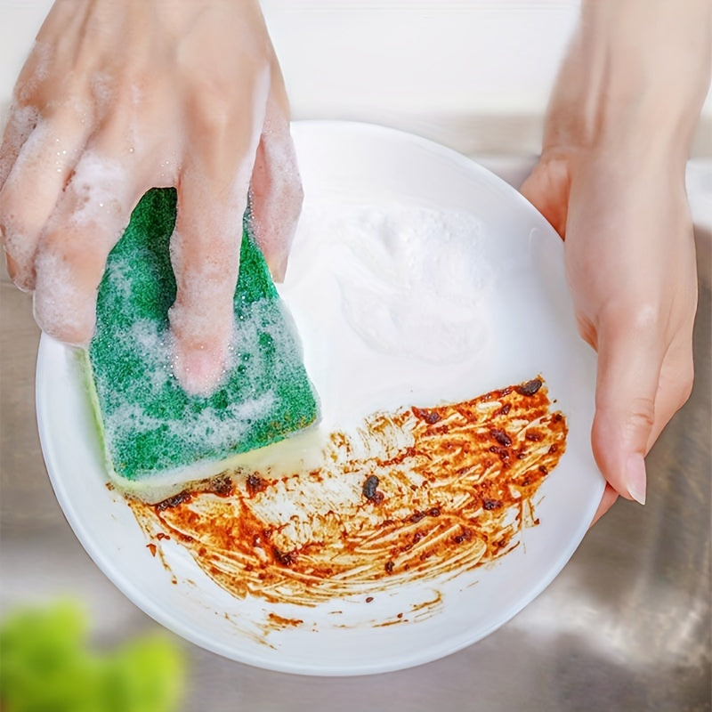 Green Heavy Duty Scrub Sponges and Scouring Pads - Perfect for Cleaning Kitchen, Dishes, and Bathroom - Available in Packs of 5, 10, or 20 - Strong and Long-Lasting