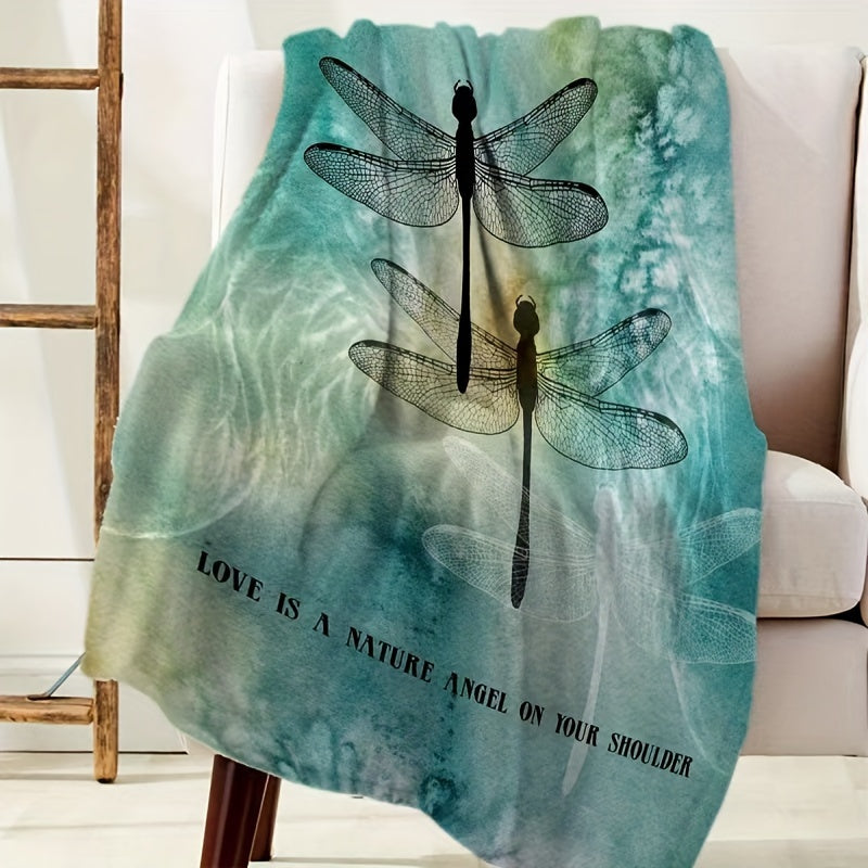 Colorful Dragonfly Throw Blanket - Cozy, Soft, and Versatile Blanket for Home, Office, or Travel - Great Gift for Anyone