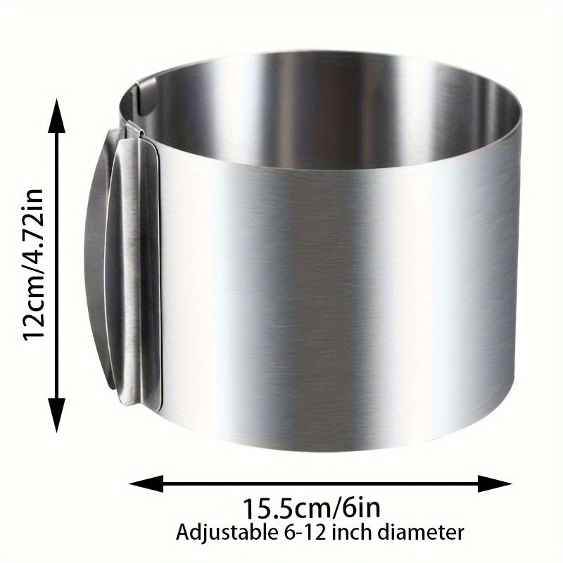 Set of 5 Stainless Steel Cake Molds with Adjustable Sizes, 15.24-30.48 cm, 5 Height Options - Ideal for Baking Cheesecakes, Round and Durable Molds with Non-Stick Interiors for Various Holidays - Valentine's Day, Halloween, Christmas, Easter