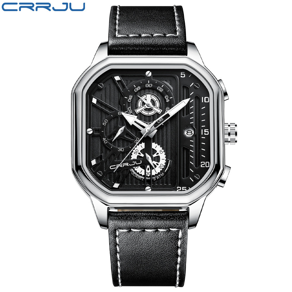 Ideal choice for gifts, the CRRJU Fashion Men's Chronograph Watch would make a stylish addition to any wardrobe.