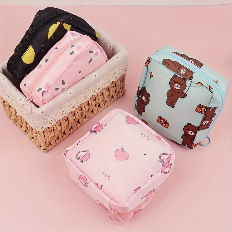 1pc Creative Simple Sanitary Towel Storage Bag, Multifunctional Travel Waterproof Bag, Cosmetic Organizer, Great Gift Option