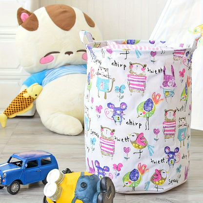 Large capacity, foldable laundry basket with a stylish Nordic design, perfect for organizing toys and essentials in your bathroom, bedroom, or dorm. Made from durable fabric for organized living.