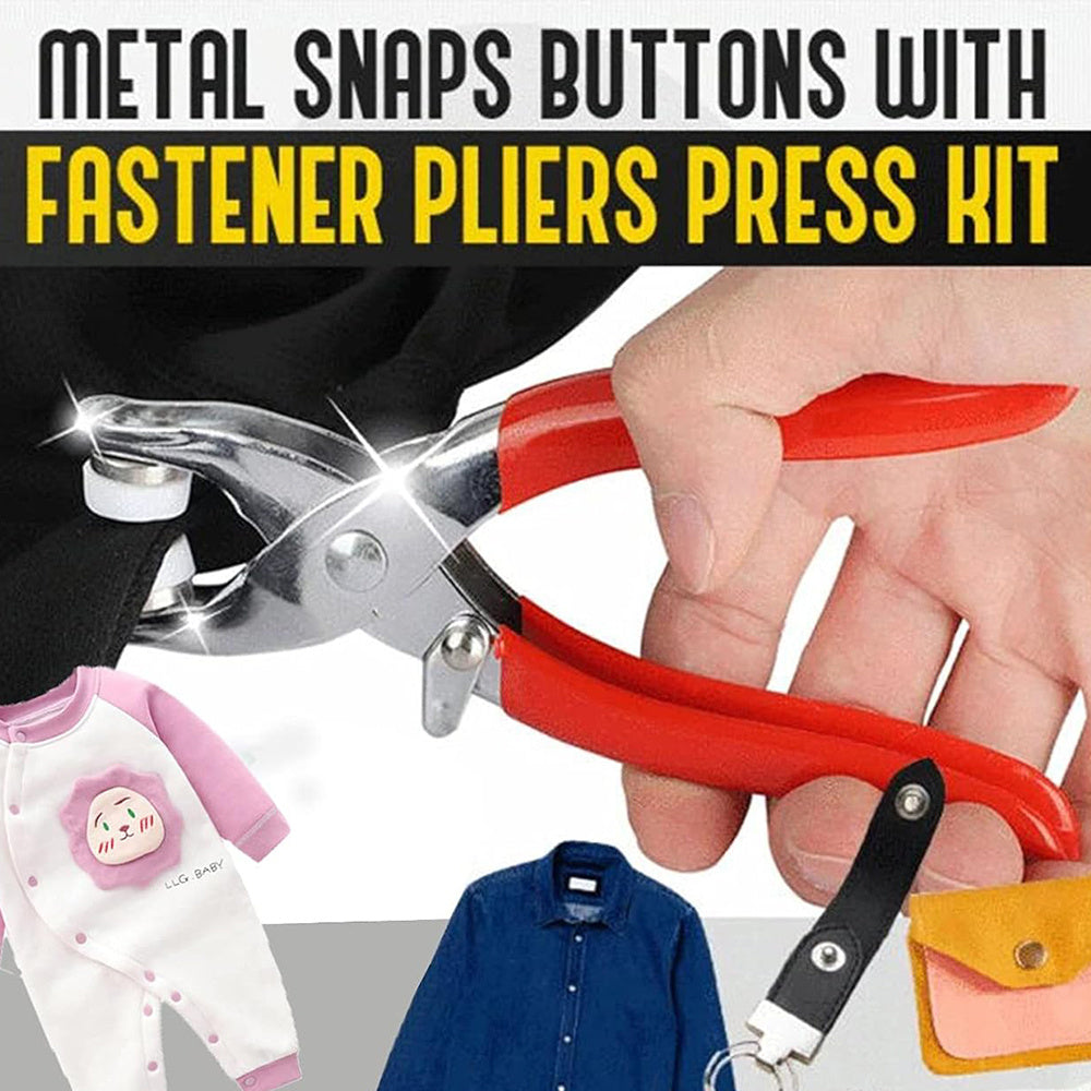 Iron fastener set includes 400 pieces with plier for DIY clothing, ideal for sewing enthusiasts of all levels.