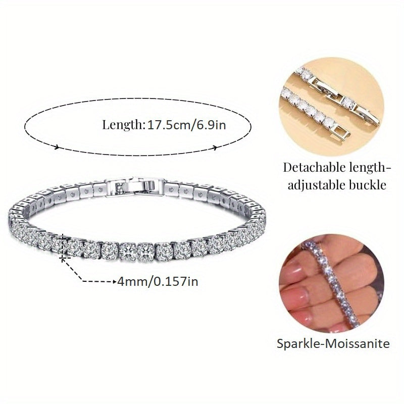 Stylish 925 Sterling Silver Bracelet adorned with Shimmering Natural Gemstones - Timeless Design, Great Gift for Both Men and Women, Perfect for Any Occasion like Christmas, Thanksgiving, Halloween, or Just Because - Suitable for Everyone