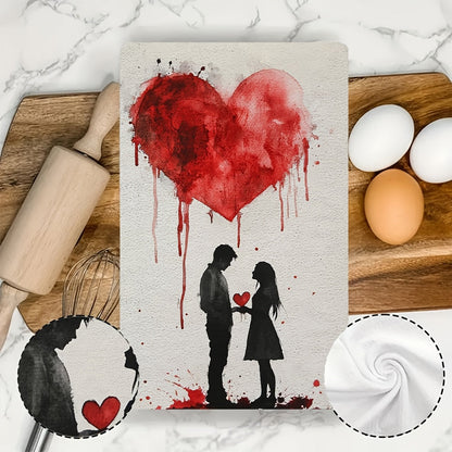 Set of 2 Ultra Soft Kitchen Towels for Valentine's Day, I Hate You Valentine's Day. Highly Absorbent Dish Hand Towels for Holiday Decor. Machine Washable, 16x24 Inch. Code: 2KYSYS1217539