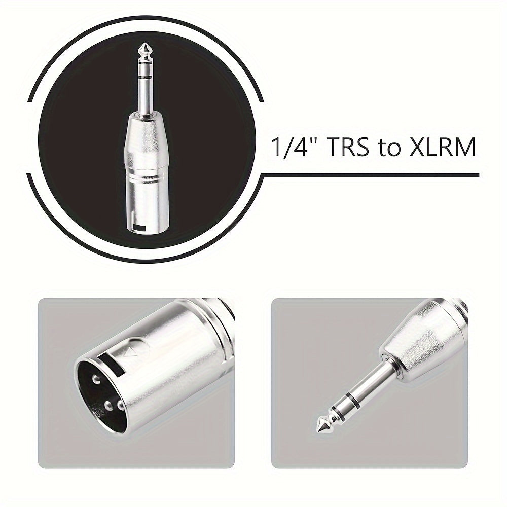 TRS to XLRM Adapter for microphones, made with metallic construction