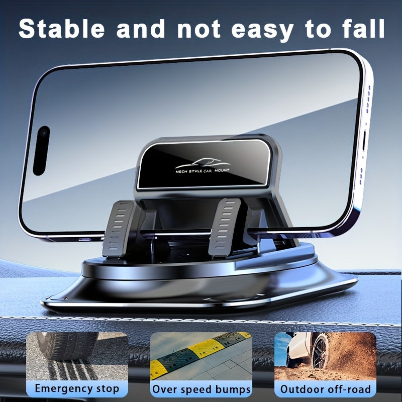 LCARS 360° Rotatable Car Phone Mount made of ABS material with silicone non-slip pad for use in cars, offices, and home.