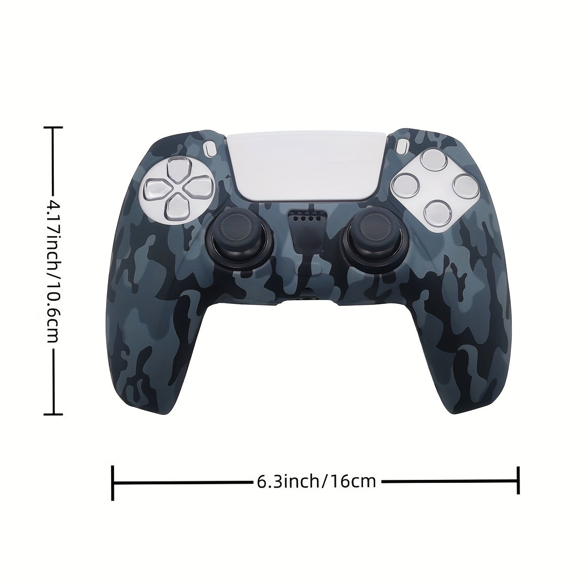 Silicone soft device shell with camo pattern for PS5 controller, water transfer gaming cover with anti-slip texture, enhanced tactile experience, scratch resistant.