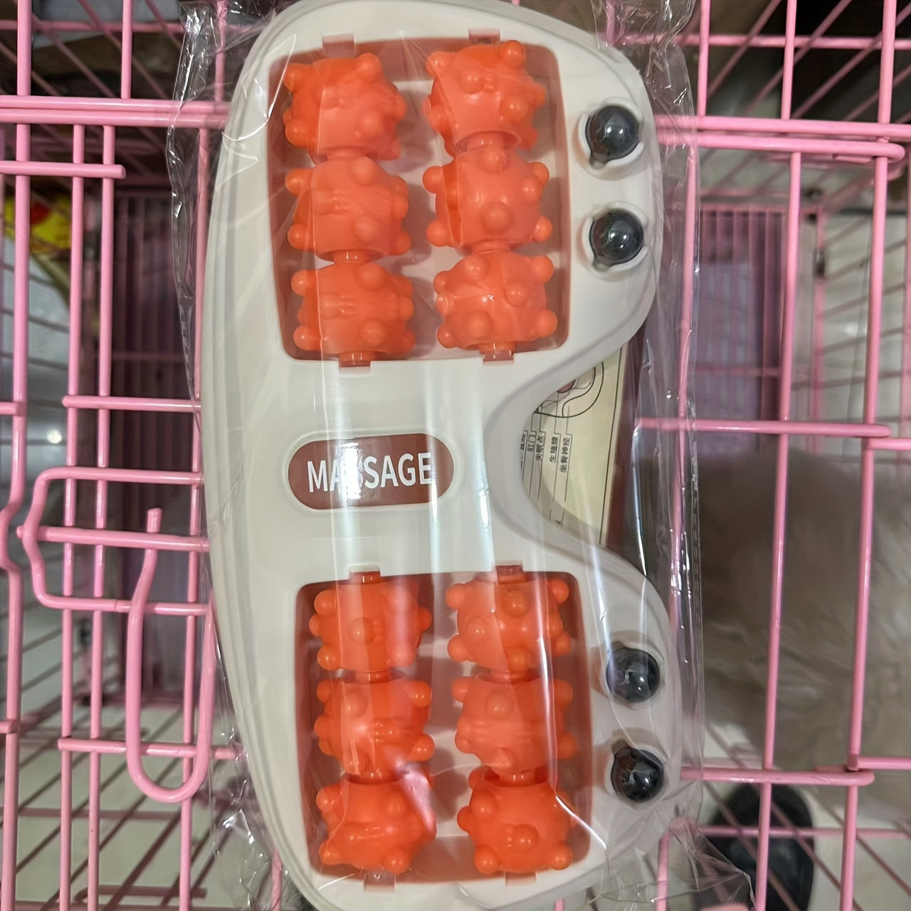 ZMDN Four-Row Roller Foot Massager with Eight Rows of Large Acupressure Balls for Foot Reflexology and Bottom Massage.