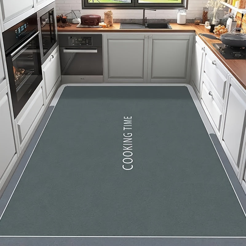 Top Choice: Super large absorbent floor mat with anti-slip features, perfect for the kitchen. This quick-drying diatomaceous mud mat is designed to prevent falls and provide superior grip.