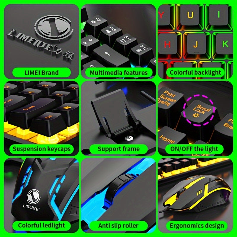 LED Luminous Gaming Keyboard & Mouse Set with 104 Keys