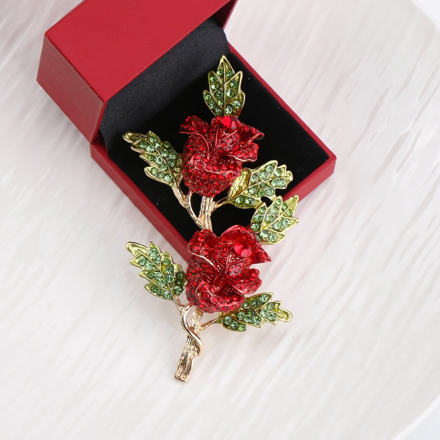 Elegant Rhinestone Rose Brooch - The Perfect Accessory for Suits & Dresses, Great for Valentine's Day or Christmas Gift Giving