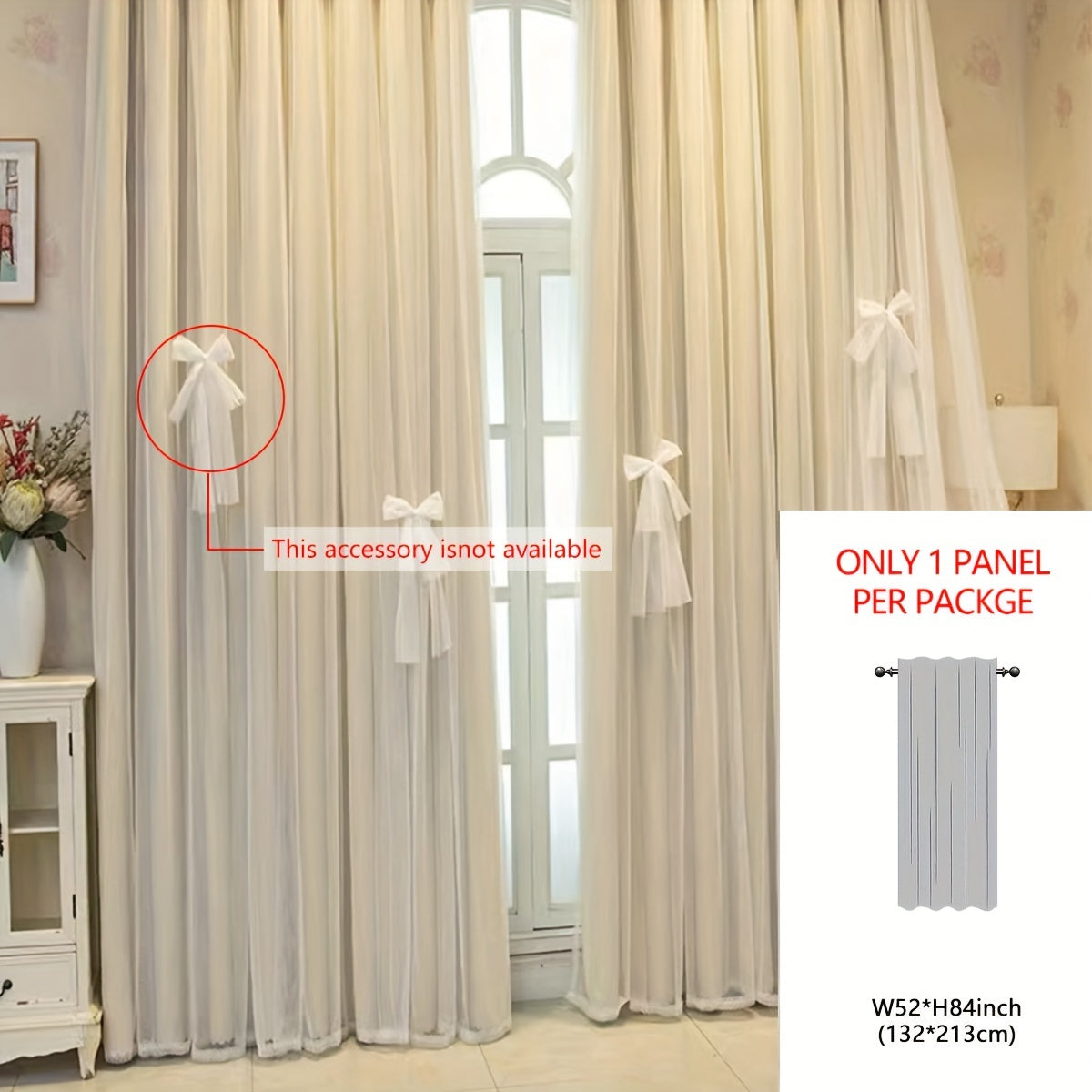 Single-panel Blackout Curtains made with One-layer Cloth and One-layer Yarn, featuring a Modern Simple Style. Ideal for use in Living Rooms, Bedrooms, Balconies, Floating Windows, providing Noise Reduction and adding a touch of Romance to your Home Decor.