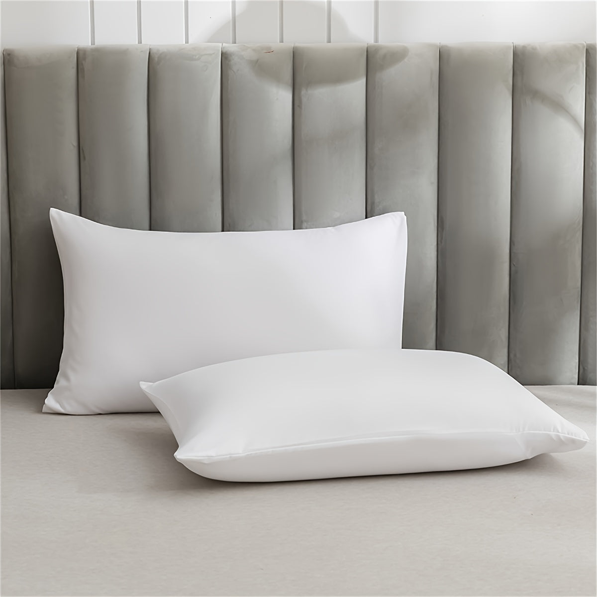 Soft and plush pillowcase with a solid color design, featuring a thick and cozy feel. Includes an envelope closure and is machine washable, making it ideal for creating a comfortable bedroom atmosphere.