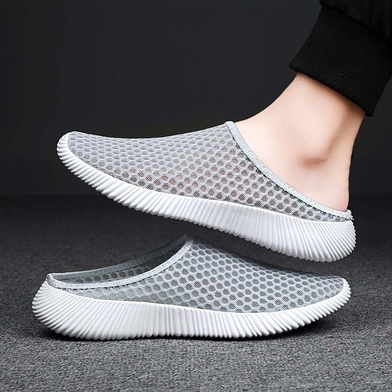 Women's slip-on mid-top sneakers with plain toe, solid color fabric upper & insole, all-season MD sole - comfortable home shoes.