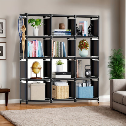 Mavivegue Book Shelf, 12 Cube Storage Organizer for Bedroom, Living Room, Home, Office.