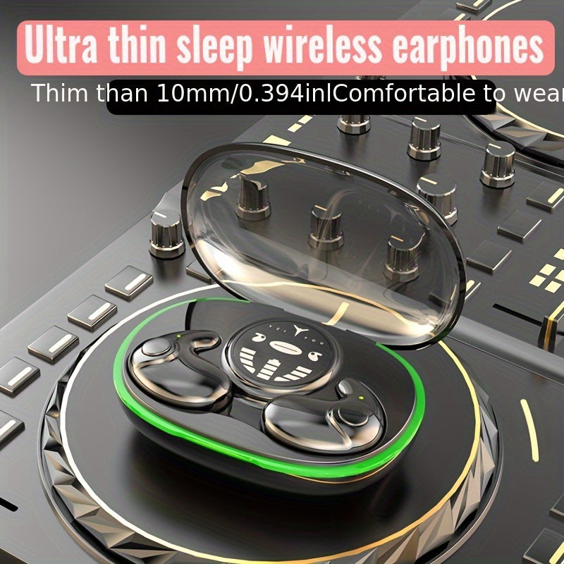 Ultra-thin wireless headphones with touch control and high-fidelity sound, comfortable fit for both men and women, wireless charging box included.