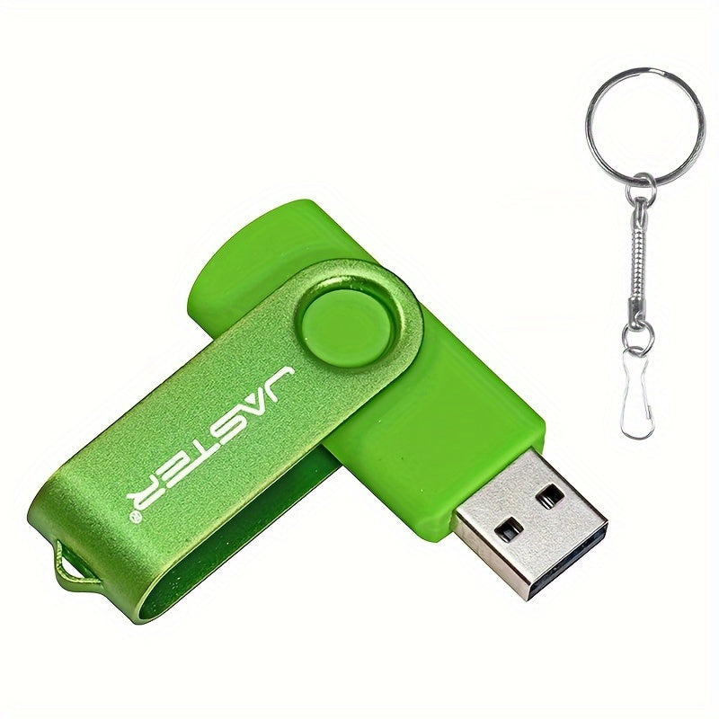 JASTER 128GB High-Speed USB 2.0 Flash Drive with Rotatable Metal Memory Stick, Keychain, and Bright Colors - Perfect for Business Gifting