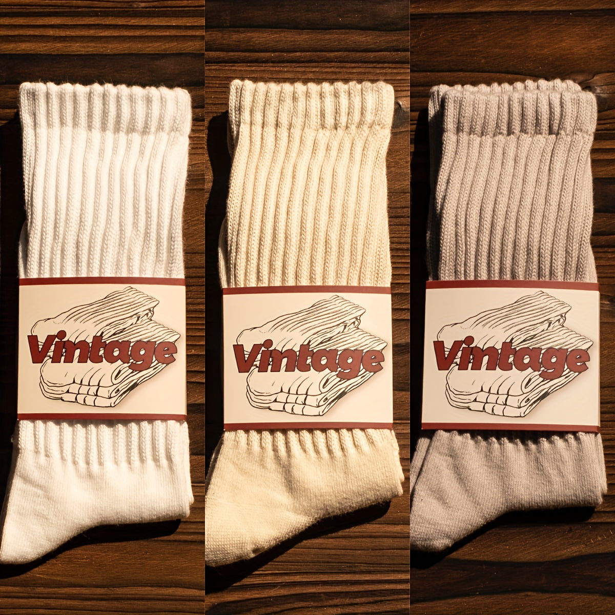 Men's and women's college style retro socks, breathable and thick, suitable for all seasons.