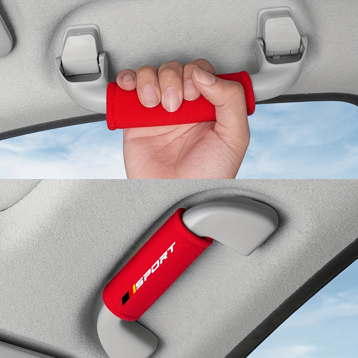 4 car interior supplies for roof armrest and interior handle protection cover.