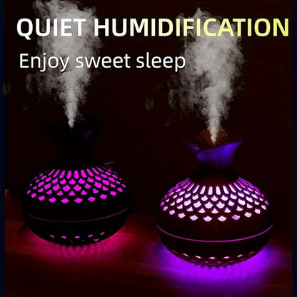 Mini flower-shaped humidifier, USB-powered with ABS material, 2 mist modes, 7 LED lights, quiet for car, office, bedroom - 1pc.