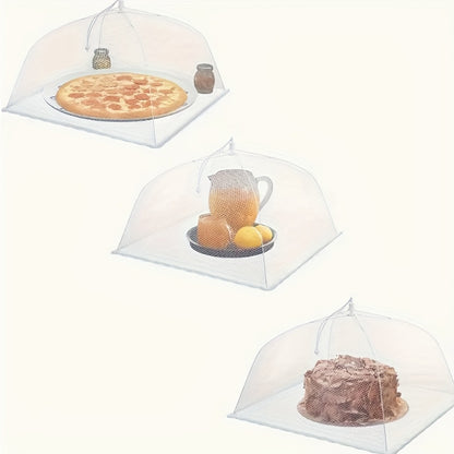 Mesh food cover tent for outdoor dining, picnics, BBQs, and parties - foldable, washable, and insect-proof.