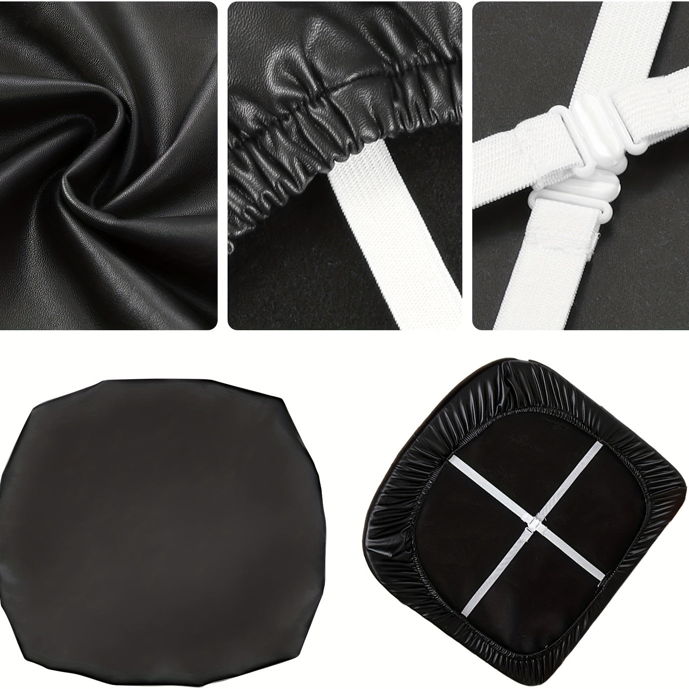 Waterproof PU leather chair slipcovers for dining room, kitchen, hotel, and home décor.